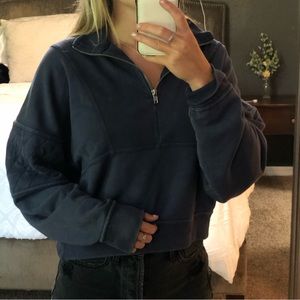 Quarter Zip Cropped Sweatshirt